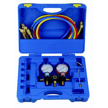 2 Way Manifold Set 72'' ball valve hoses & case R410a