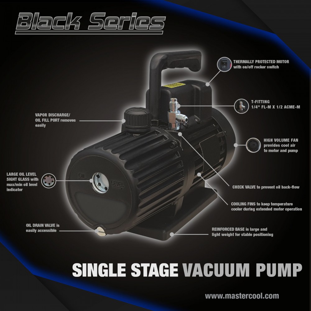 Mastercool Black Series 6 CFM Vacuum Pump - Image 2