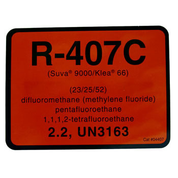 Refrigerant ID Labels (pack 10) 75 x 100mm -