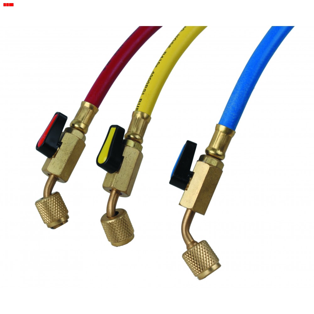72" R410a Hose Set With Ball Valves 5/16 - Image 2