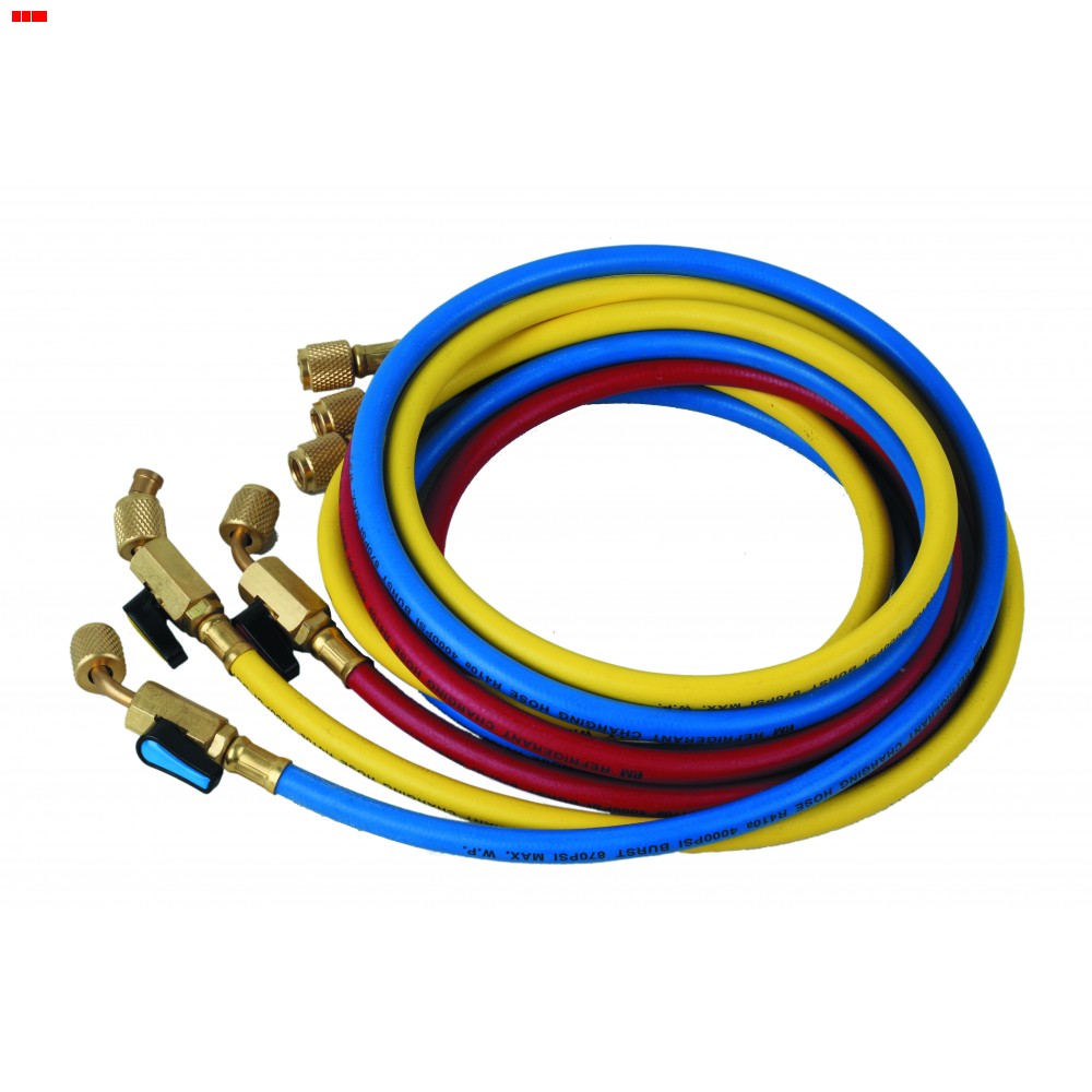 72" R410a Hose Set With Ball Valves 5/16 - Image 3