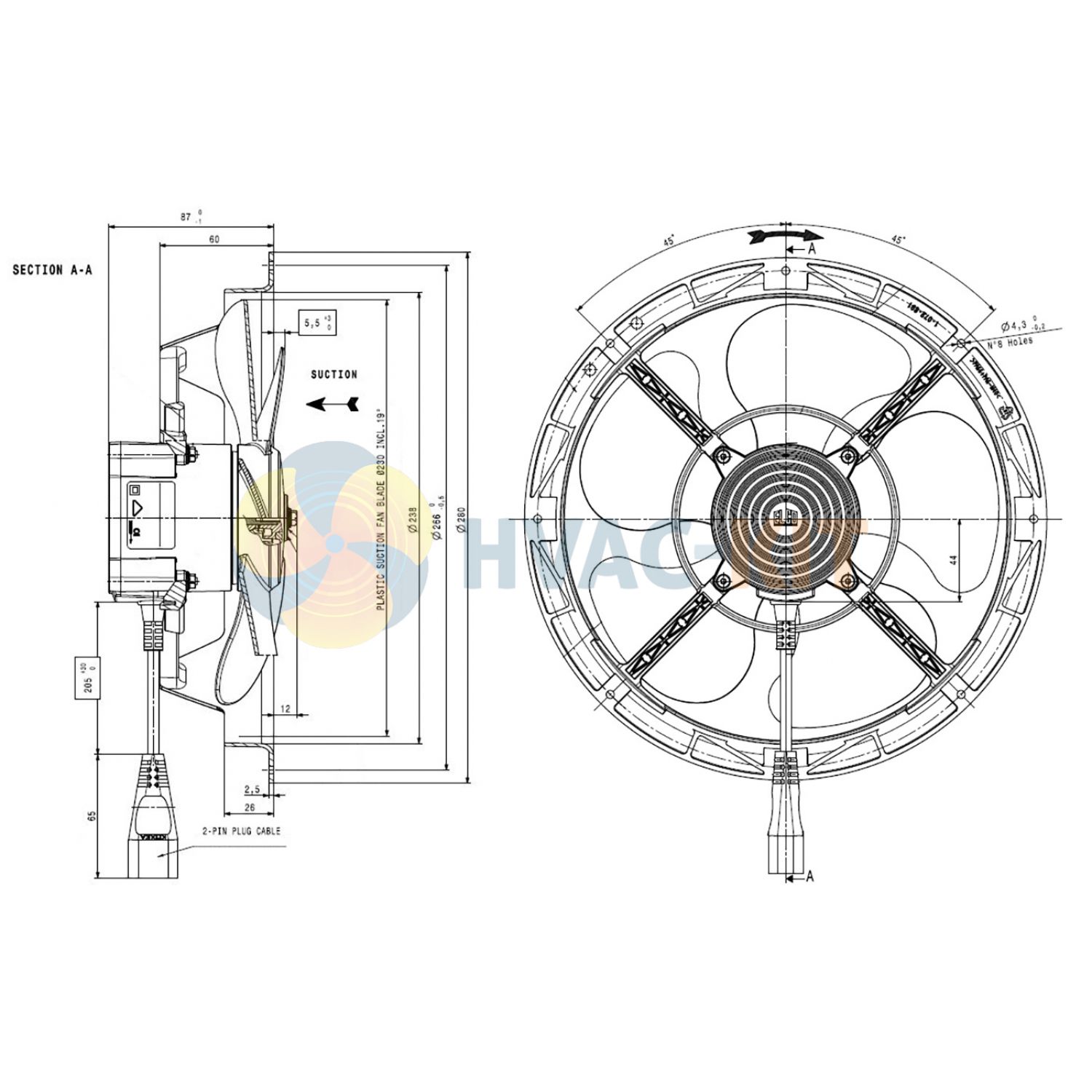 EBA12150VA0046 Ring Mount Axial Fan Sucker - Image 4