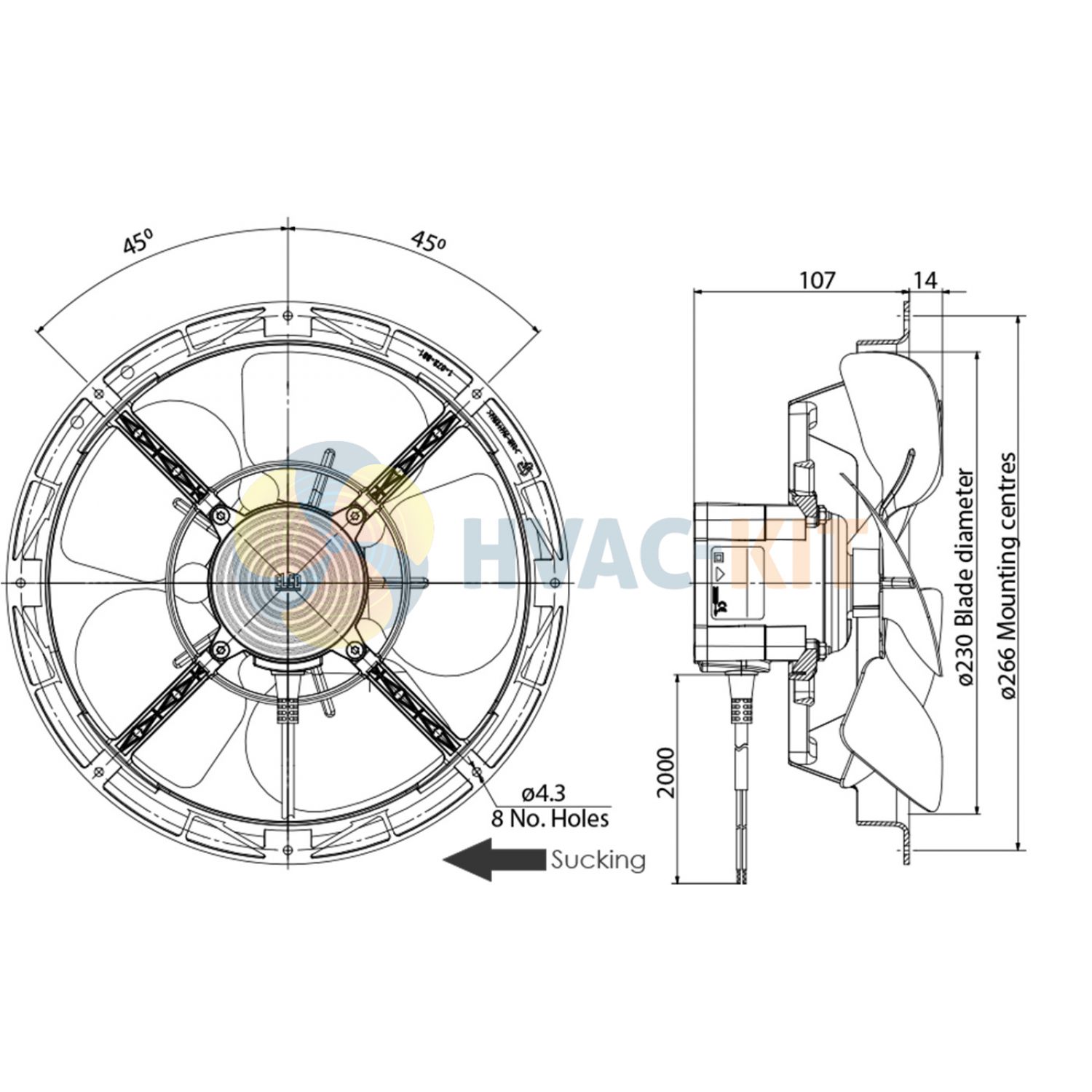 EBA12150VB0402 Ring Mount Axial Fan Sucker - Image 3