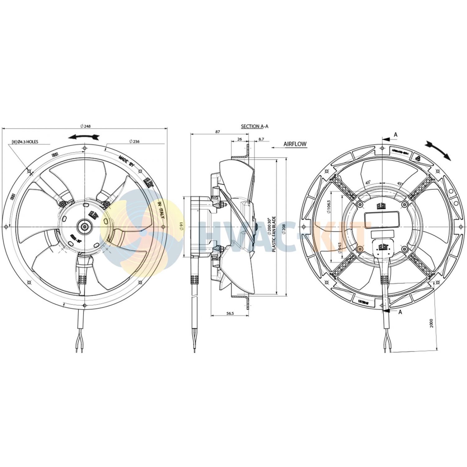 EFA30250NA0485D Ring Mount Axial Fan Sucker - Image 2