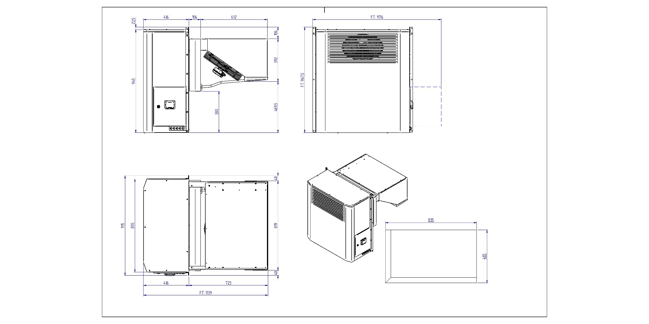 BD1352LA50P11 Weatherproof Wall Mounted Freezer 1 ph- Nom: 2460