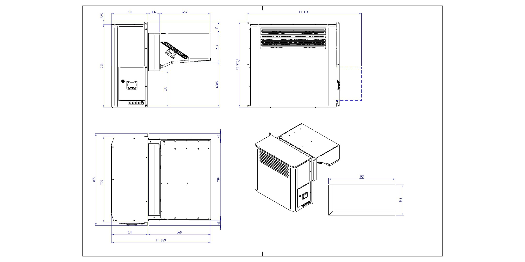 BD2251MA40P11 Weatherproof Wall Mounted Chiller 1 ph- Nom: 2051 W - Image 2