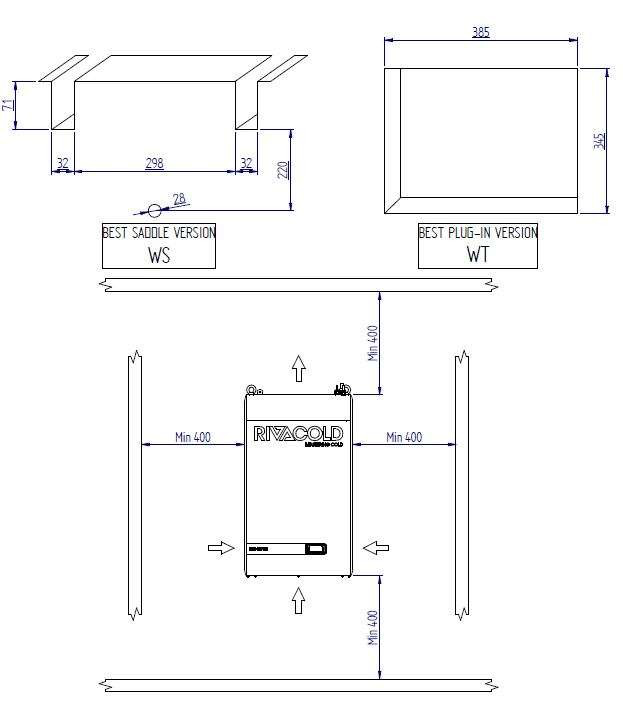 BYWT251LA10P11 Rivacold Wall Mounted Freezer 1ph- Nom: 694 W - Image 3