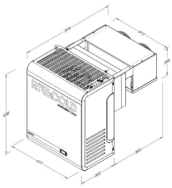riページ BYWT301LA40P11 Rivacold Wall Mounted Freezer 1ph- Nom: 1177 W | SRW
