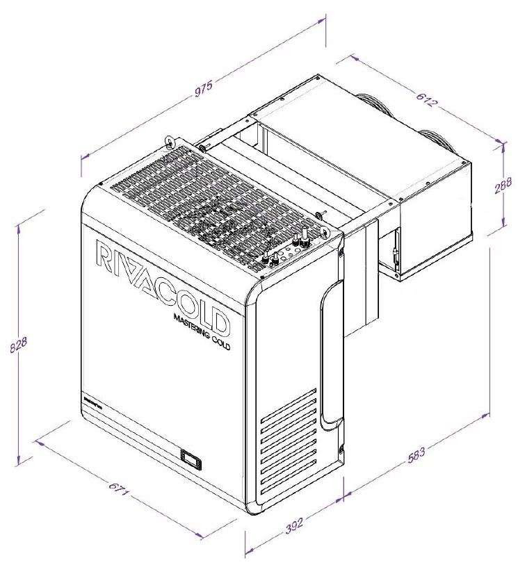 BYWT301LA40P11 Rivacold Wall Mounted Freezer 1ph- Nom: 1177 W - Image 2