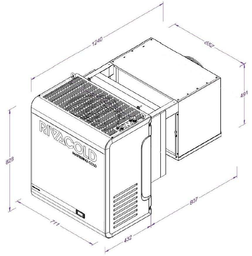 BYWT352MA80P11 Rivacold Wall Mounted Chiller 1ph- Nom: 3877 W - Image 2