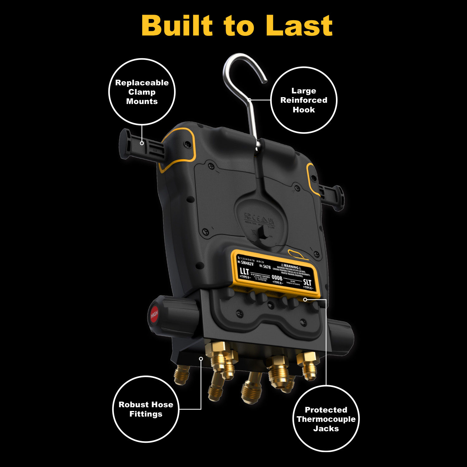 Fieldpiece SM482VINT 4 Port SMAN Manifold With Micron Gauge - Image 4