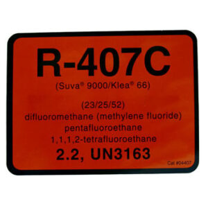 Refrigerant ID Labels (pack 10) 75 x 100mm - R407c